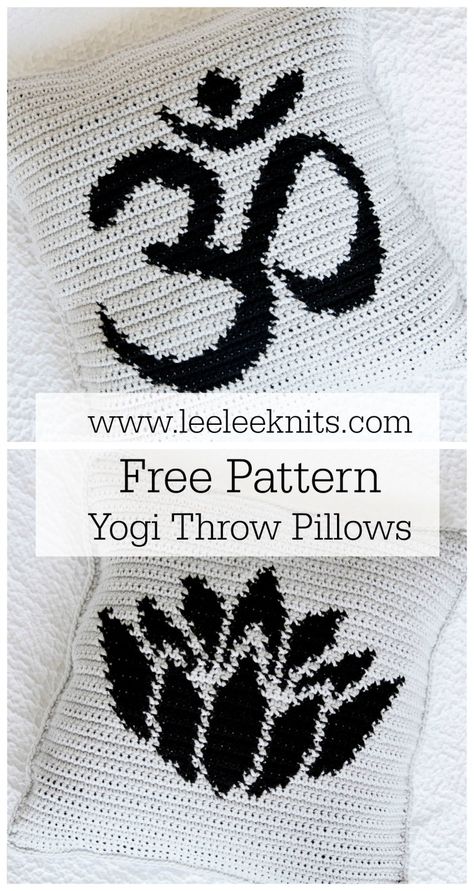 Yogi Throw Pillows Crochet Pattern - Leelee Knits Pillows Crochet, Throw Pillow Pattern, Crochet Phone Cases, Crochet Mobile, Crochet Pillow Cover, Crochet Cushion Cover, Crochet Pillow Pattern, Crochet Pillows, Tapestry Crochet Patterns