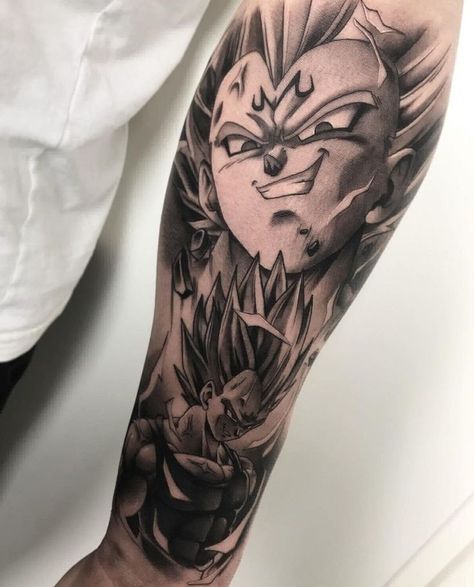 Dragon Ball Z - Tattoo Idea Majin Tattoo, Dragonball Tattoo, Shen Long Tattoo, Dbz Tattoo, Image Dbz, Z Tattoo, Dragon Ball Tattoo, Naruto Tattoo, Forearm Sleeve Tattoos