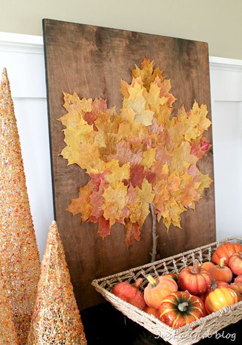 Easy Diy Fall Decor, Do It Yourself Decoration, Fall Crafts For Adults, Autumn Leaves Craft, Leaf Projects, Autumn Leaves Art, Easy Fall Decor, Easy Fall Crafts, Rustic Fall Decor