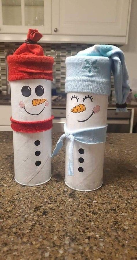 Pringles Can Christmas Crafts, Pringle Can Crafts For Kids, Pringelsdosen Diy, Pringles Can Ideas Christmas, Diy Pringles Can, Pringles Can Ideas, Diy Pringles, Can Snowman, Snowman Crafts Diy