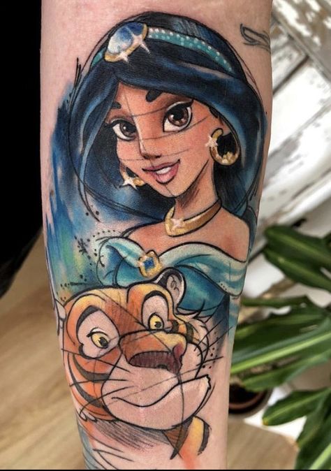 Princess Jasmine Tattoo, Genie Tattoo, Aladdin Tattoo, Jasmine Tattoo, Disney Inspired Tattoos, Scarab Tattoo, Love Heart Tattoo, Lamp Tattoo, Dream Catcher Tattoo Design