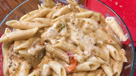 Instant Pot® Jerk Chicken Alfredo Recipe | Allrecipes Chicken Alfredo Instant Pot Jar Sauce, Jerk Alfredo Pasta, Creamy Jerk Chicken Pasta, Instant Pot Chicken Alfredo Jar Sauce, Jerk Chicken Alfredo Pasta, Jerk Chicken Alfredo Pasta Recipe, Jerk Chicken Alfredo, Jerk Chicken Pasta, Chicken Alfredo Recipes