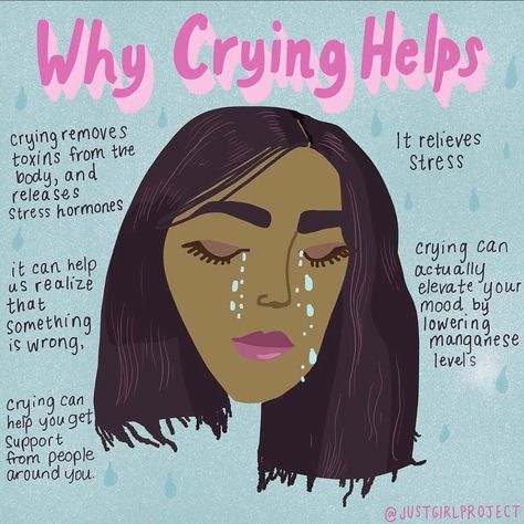 #InOurFeelings – Did you know crying actually helps when dealing with stress? It's not a sign of weakness and totally normal, so cry it out when you need to.💙​  ​Art by justgirlproject  #cryitout #cry #crying #wegetit Just Girl, Paz Mental, Mental And Emotional Health, Self Care Activities, Mental Health Matters, What’s Going On, Self Improvement Tips, Mental Health Awareness, Emotional Health