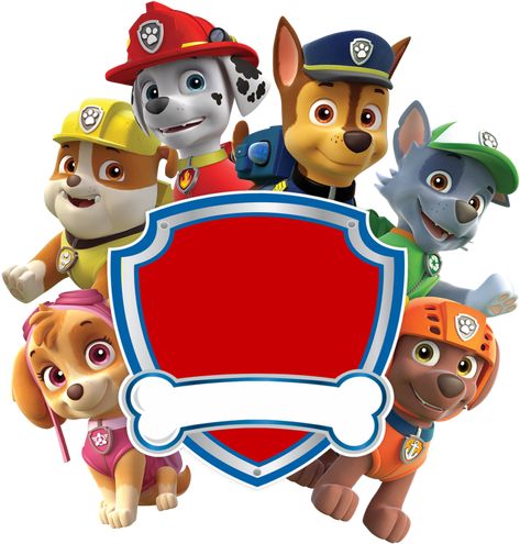 Escudo Paw Patrol, Paw Patrol Clipart, Paw Patrol Stickers, Imprimibles Paw Patrol, Paw Patrol Party Decorations, Paw Patrol Printables, Paw Birthday, 4de Verjaardag, Paw Patrol Birthday Shirt