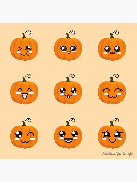 Pumpkin Painted Faces, Painted Faces On Pumpkins, Cute Pumpkin Faces Painted, Pumpkin Faces Ideas Cute, Cutie Pumpkins, Small Pumpkin Designs, Drawings For Halloween, Painted Pumpkin Faces, Pumpkin Faces Ideas