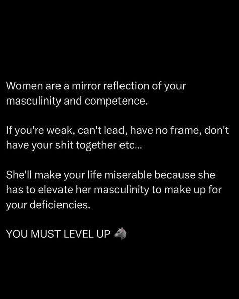 Happiness is the byproduct of actualised purpose. It is neither a means nor an end but an outcome. When a man is not fully developed he will subconsciously seek out the traits he lacks in a female partner. Understand that this is damaged masculine seeking temporary comfort. It’s all a matter of time until you get LEFT ☝️ @alphareflections #datingcoach #datingadvice #alphamale #redpill #mgtow #nofap Immature Masculine, Masculinity Quotes Real Man, A Real Man Quotes Relationships, High Value Man Quotes, Masculine Men Quotes, Bad Men Quotes, Masculine Qualities, Masculine Quotes, A Real Man Quotes