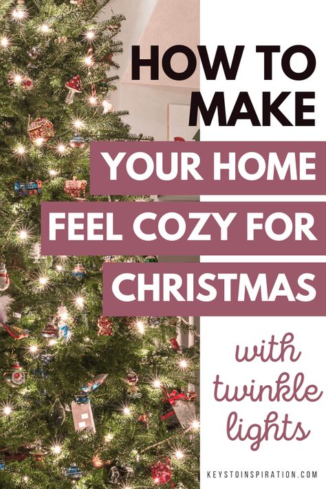 Make your home feel warm and cozy this Christmas by adding twinkle lights. Create a festive glow in your home using light up decor. #christmas #christmasdecor home decor ideas || how to decorate || creative home ideas decorating #homedecor #decorate Twinkle Lights Christmas Decor, Decorating With Lights Indoors, Twinkle Lights Decor, Christmas Twinkle Lights, Christmas Diy Crafts, Light Up Bottles, Christmas Village Houses, Christmas Craft Projects, Xmas Lights