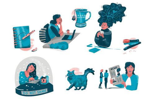 Spot Illustration Editorial, Spot Illustration, Illustration Editorial, My Daily Routine, Class Organization, Online Class, My Themes, Video Lessons, Editorial Illustration