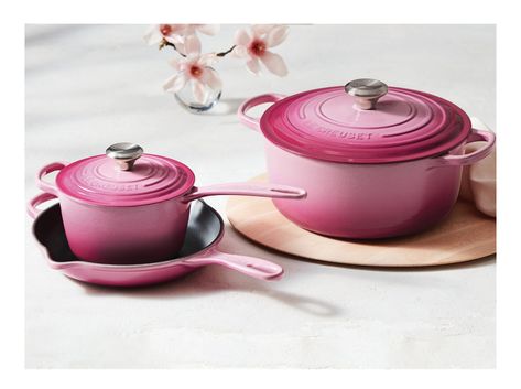 Pink Cookware, Le Creuset Pink, Bread Roast, Greek Lemon Chicken Soup, Lemon Chicken Soup, Induction Oven, Greek Lemon Chicken, Enameled Cast Iron Cookware, Dining Ware