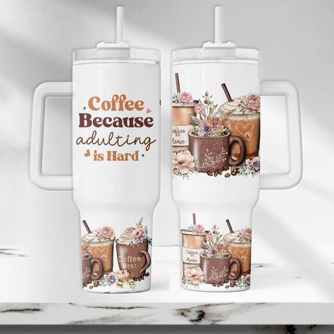 Sublimation 40 Oz Tumbler, 40 Oz Sublimation Tumbler, 40oz Tumbler Wrap, 40 Oz Tumbler Ideas, Quick Drinks, Hodge Podge, 40 Oz Tumbler, Png Floral, Tumbler Cups Diy