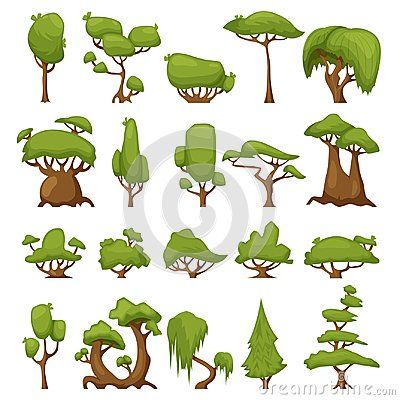 Stylized Trees, Trees Vector, Forest Drawing, Concept Art Tutorial, Graphisches Design, Forest Plants, Vector Trees, Relaxing Art, Forest Illustration