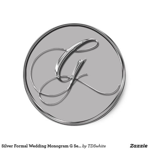 Silver Formal Wedding Monogram G Seals Wedding Monogram, Monogram Wedding, Formal Wedding, Seals, Phone Ring, Free Design, Tool Design, Created By, Monogram