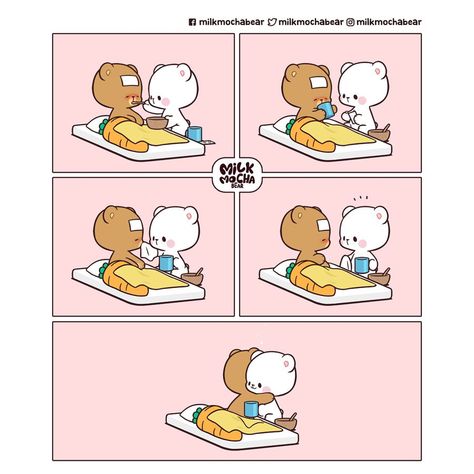 Sweet Couple Cartoon, Silent But Deadly, Milk Mocha Bear, Mocha Bear, Bear Gif, Happy Birthday Love Quotes, Cute Couple Comics, Milk & Mocha, Cute Bear Drawings