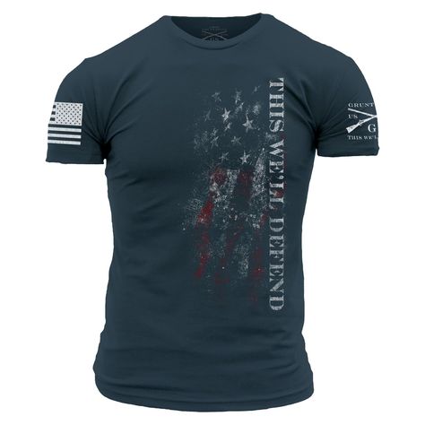 From the dawning of our nation and until the foreseeable future, this land, these people...all of it, this we'll defend. Our Graphic Tees are crafted with the following details: 100% combed ringspun cotton Ultra-comfortable and soft for all-day comfort Tagless, itch-free design A ribbed collar that won't lose its shape Grunt Style Shirts, The Wolfman, Army T Shirt, Seasonal Outfits, Bf Gifts, Grunt Style, Out Of The Woods, G Man, Work Gear