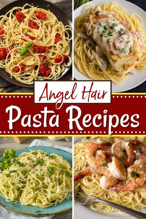 Angel Hair Pasta Recipes Vegetarian, Pasta Primavera Creamy, Angelhair Pasta Recipes, Angel Hair Pasta Primavera, Angel Hair Pasta Salad, Shrimp Angel Hair Pasta, Angel Hair Noodles, Pasta Recipes For Dinner, Olio Pasta