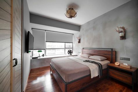 Qanvast Hdb Bedroom Ideas, Flat Design Ideas, Bedroom Storage Ideas, Housing Design, Cosy Interior, Interior Design Singapore, Foldable Bed, Interior Design Themes, Eclectic Bedroom