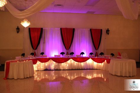 beautiful main table decoration idea  via google Red Quince Main Table, Quinceanera Main Table, Quince Main Table, Red Quinceanera Ideas Decor, Quinceanera Main Table Ideas, Charro Quinceanera Theme, Red Quince Theme, Quinceañera Decor, Red Quinceanera Ideas