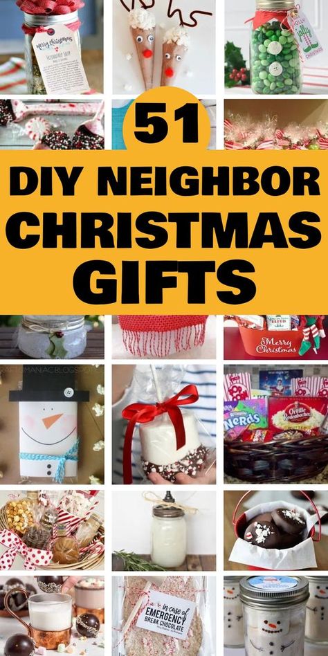 Looking for thoughtful and budget-friendly neighbor Christmas gifts ideas? Get inspired with these DIY neighbor Christmas gifts that are sure to spread holiday cheer in your community. Show appreciation for your neighbors with these creative and inexpensive gifts that will make them feel special this holiday season. From homemade treats to personalized ornaments, there's a perfect gift idea for everyone on your list. Say thank you to those around you with these meaningful neighbor Christmas gift Diy Neighbor Gifts For Christmas, Inexpensive Handmade Christmas Gifts, Teachers Xmas Gift Ideas, New Neighbor Welcome Gift Ideas, Non Food Neighbor Gifts, Christmas Gift Ideas For Volunteers, Creative Neighbor Christmas Gifts, Small Home Made Christmas Gifts, Gift Ideas For Shut Ins