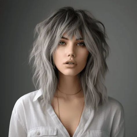 54 Trending Wolf Haircut Ideas for This Year Hairstyle Color, Wolf Haircut, Summer Haircuts, Trendy Hairstyle, Edgy Short Hair, Shag Hairstyles, Wolf Cut, Shag Haircut, Mid Length Hair