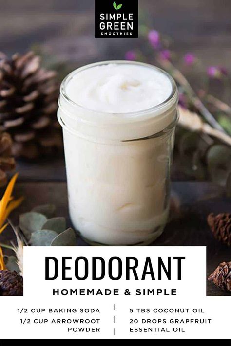 Simple Homemade Deodorant Diy Deodorant Spray, Kids Deodorant, Coconut Oil And Essential Oils, Natural Deodorant Recipe, Homemade Deodorant Recipe, Deodorant Recipe, Deodorant Recipes, Easy Green Smoothie, Diy Deodorant