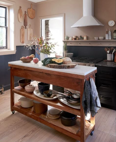 Wheeled Kitchen Island, Butchers Block Island, Butcher Block Kitchen Cart, Antique Kitchen Island, Kitchen Island Furniture, Island On Wheels, Butcher Block Island Kitchen, Kitchen Island Bench, Butcher Block Kitchen