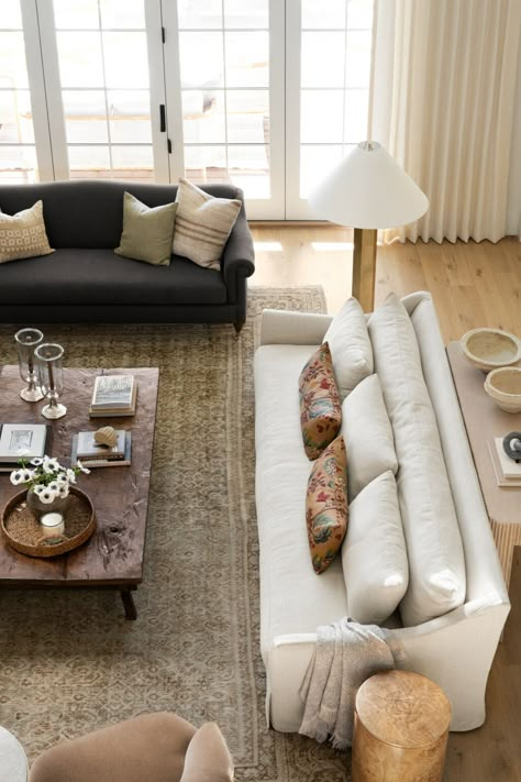 How To Pair Two Sofas In One Space - Studio McGee Sofa Studio Mcgee, Dueling Couches Living Rooms, Studio Mcgee Netflix Show, Side Couch Decor, Living Room Mismatched Couches, Living Room With Different Sofas, Shay Mcgee Home, Mix Match Couches, Multiple Couches In Living Room