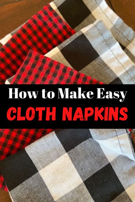 Learn how easy it is to make cloth napkins for your family! I'll show you how easy it is to finish the napkin edges and make mitered corners! Use whatever cloth you have on hand and make easy cloth napkins this weekend! Diy Cloth Napkins, Aesthetic Craft Ideas, Cloth Napkins Diy, Sewing Mitered Corners, Fun Homemade Gifts, Paper Rabbit, Aesthetic Craft, Diy Napkins, Fabric Napkin