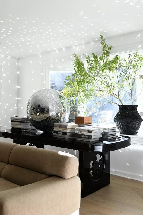 77 Living Room Decor Ideas to Up Your Styling Game Disco Ball Decor Living Room, Disco Ball Living Room, Ford Interior, Stylish Wall Decor, Indoor Swing, Room Additions, Amber Interiors, Design Office, A Living Room