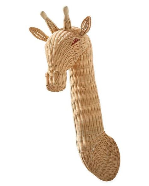 wicker giraffe head mount Rattan Wall Decor, Animal Lamp, Giraffe Head, Coast Style, Animal Head, Serena And Lily, Stylish Storage Solutions, Serena & Lily, Animal Heads