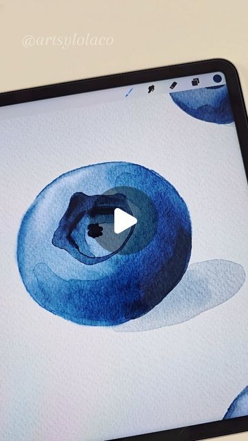 Artsy Lola Co on Instagram: "Realistic Watercolor Style Simple Blueberry 🫐✏️  Full Tutorial on my Youtube Channel! Free Sketch and Color Palette Available on Patreon. Link in Bio.  Used: Realistic Watercolor Brushset by Artsy Lola Co.   Exact brushset, washi tape and canvases are available in Etsy for Procreate ✏️  Check Link in Bio 🔗 😊   #procreate #procreatebrushes #digitalwatercolor #drawingreels #watercolor #ipad #etsy #procreateart #dailydrawing #artreels #illustration #procreatebrushset #procreatetips #procreatetutorial #artist #paintingoftheday #watercolorsketch #drawingtutorial #watercolorpainting #watercolorart #procreatereels #illustrator #drawingvideo #blueberry" Watercolor Art Procreate, Procreate Watercolor Tutorial, Blueberry Watercolor, Watercolor Procreate, Realistic Watercolor, Watercolor Food, Procreate Tutorial, Ipad Lettering, Watercolor Brush