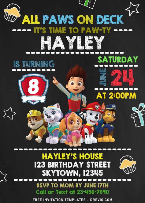 Paw Patrol Blank Invitations, Paw Patrol Digital Invitations, Paw Patrol Party Invites Free Printable, Paw Patrol Invites Template, Paw Patrol Party Invitations Free, Paw Patrol First Birthday Boys, Paw Patrol Birthday Invitations Free, Paw Patrol Invitations Free Template, Paw Patrol Birthday Party Invitations