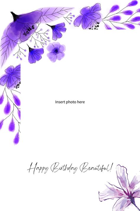 Happy Birthday Template Purple, Happy Birthday Purple Background, Birthday Instagram Post, Happy Birthday Instagram, Birthday Instagram Story, Purple Happy Birthday, Instagram Story Post, Happy Birthday Icons, Free Printable Birthday Cards