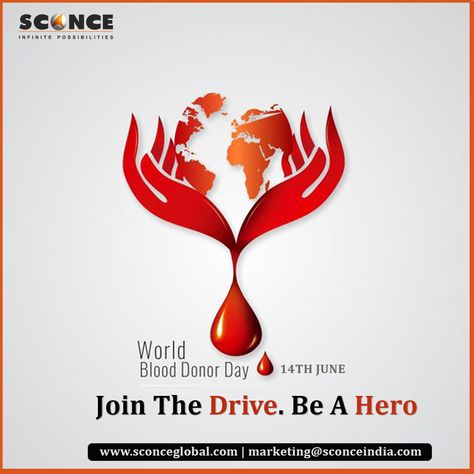 You can become a lifesaver just by donating blood. Donate blood and give the most precious gift anyone can give to someone - the Gift of Life. On this day, Sconce Global wishing you all a very Happy World Blood Donor Day!!! #WorldBloodDonorDay #WorldBloodDonorDay2021 #ImportantDay #Blood #Savelife #Donateblood #Motivation #Mondaymotivation #Sconceglobal #Life #Health Blood Donation Posters, Global Day Of Parents, World Blood Donor Day, Blood Donor Day, Donate Blood, Education Banner, Retail Architecture, Design Tv, Blood Donor