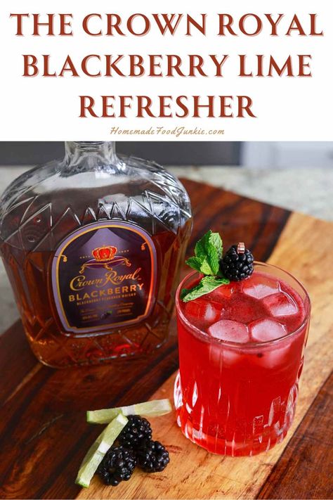 The Crown Royal Blackberry Lime Refresher Crown Royal Recipes, Crown Drink, Blackberry Drinks, Crown Royal Drinks, Liquor Recipes, Blackberry Recipes, Lemon Lime Soda, Lime Soda, Whiskey Cocktails