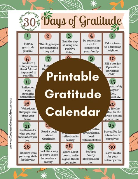 30 Days of Gratitude Printable Calendar #familyactivities #thankfulness Activities For November, Gratitude Calendar, November Printable Calendar, November Printable, Lds Relief Society Activities, Thankful Activities, 30 Days Of Gratitude, Gratitude Printable, Family Gratitude