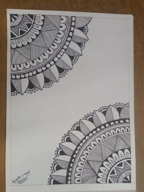 #Zentangle #relaxing #mandala #art Mandala Art On Notebook Cover, Full Mandala Art, Diwali 2022, File Decoration, Mandala Book, English Project, File Decoration Ideas, Pencil Drawing Images, Doddle Art