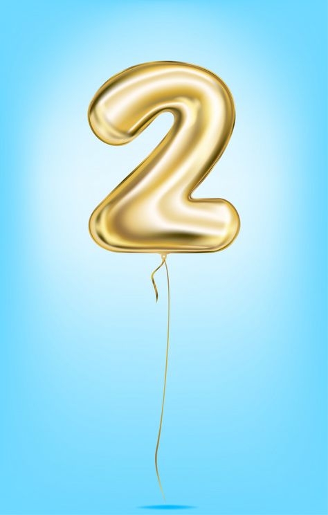 High quality vector image of gold balloon numbers Premium Vector 2 Balloon, Balloon Numbers, Birthday Gold, Gold Balloons, Number Balloons, Graphic Editing, Number 2, Premium Vector, Graphic Resources