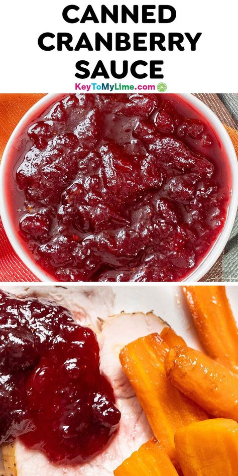 Two images of doctored up canned cranberry sauce, with title text at the top. Cranberry Sauce Recipe Easy, Ocean Spray Cranberry Sauce, Fresh Cranberry Sauce, Best Cranberry Sauce, Easy Cranberry Sauce, Ocean Spray Cranberry, Cranberry Orange Sauce, Canned Cranberries, Jellied Cranberry Sauce