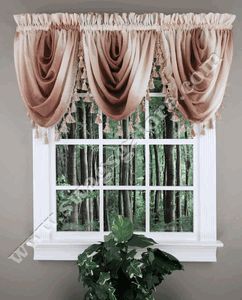 Ombre Waterfall Valance - Sandstone Waverly Curtains, Country Kitchen Curtains, Ombre Curtains, Waterfall Valance, Tie Up Shades, Lace Valances, Window Valances, Curtains And Draperies, Pinch Pleat Curtains