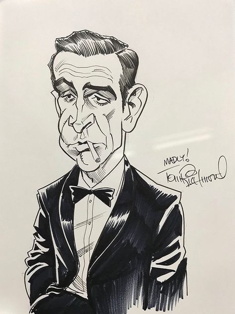 James Bond by Tom Richmond James Bond Drawing, James Bond Silhouette, James Bond Painting, James Bond Daniel Craig Pfp, Tom Richmond Caricatures, Potrait Painting, Joker Artwork, Cute Piglets, Hulk Art