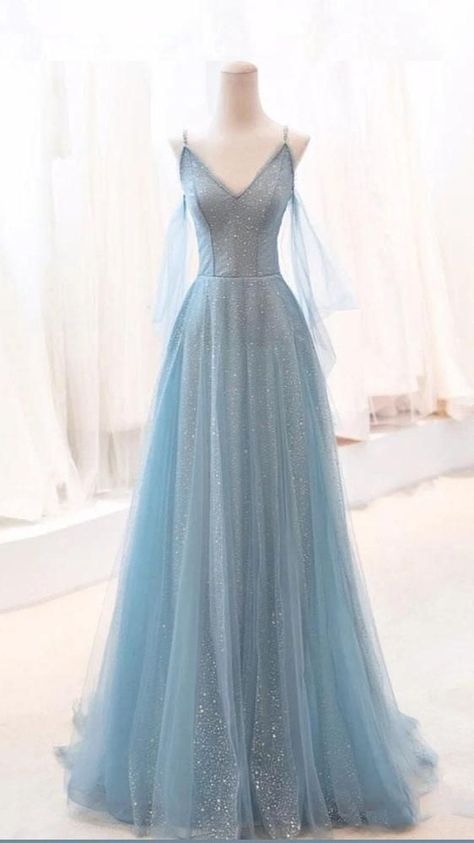 Prom Dress Blue, Blue Evening Dress, Tulle Long Prom Dress, Crystal Top, Blue Evening Dresses, Blue Tulle, Bridal Party Dresses, A Line Prom Dresses, فستان سهرة