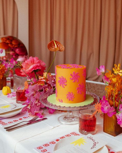 Introducing Le Soleil! The bridal shower theme of dreams and a favourite to date! The most incredible team bringing the vision to life! I… | Instagram New Mediterranean, Hacienda Wedding, Orange Bubbles, Cake Bridal, Custom Cocktails, Bridal Shower Cake, Wedding Cups, Pink Bridal Shower, Orange Cake