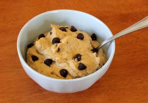 Secret Ingredient Peanut Butter Chocolate Chip Cookie Dough Dip Cookie Dough No Eggs, Chocolate Chip Cookie Dough Recipe, Chocolate Chip Cookie Dough Dip, Three Ingredient Cookies, Eggless Chocolate Chip Cookies, 3 Ingredient Cookies, Cookie Dough Recipe, Cookie Dough Dip, Eggless Recipes