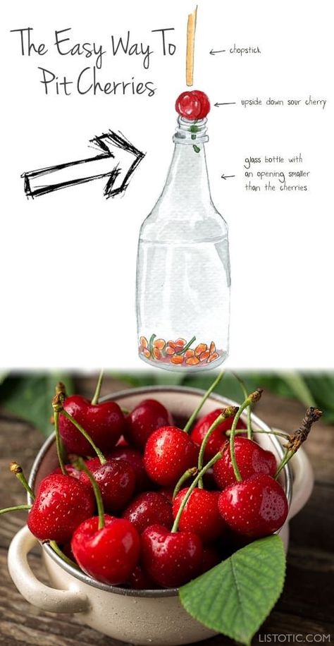 How to pit cherries easily without a pitter! This kitchen and food tip with save you a ton of time and headaches. Lots of food, cooking and kitchen hacks here to help you stay organized. Listotic.com Freeze Cherries, How To Pit Cherries, Burger Illustration, Iowa Girl Eats, Cake Blog, Smitten Kitchen, Utila, Soft Cheese, Long Day