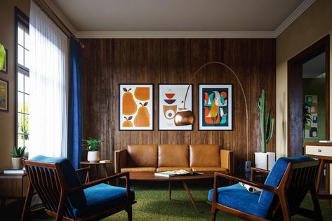 Behance :: Para ti Midcentury Interior Design, Mid Century Interior Design, Midcentury Interior, Mid Century Modern Interior Design, Mid Century Interior, Mid Century Living Room, Mid Century Modern Living, Mid Century Modern Living Room, Mid Century Modern Interiors