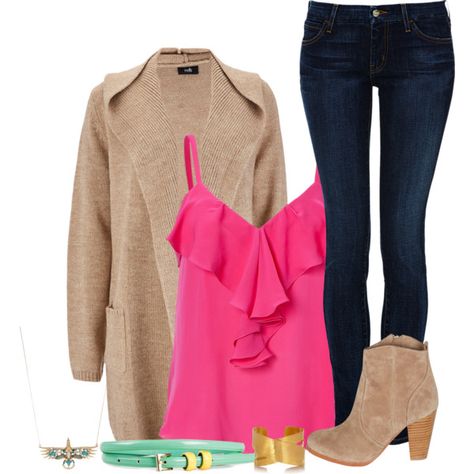 "Hot little Honky Tonk" by bellamain on Polyvore Hot Pink Tank Top Outfit Winter, Hot Pink Tank Top Outfit, Pink Tank Top Outfit, Pink Tank Tops Outfit, Hot Pink Tank Top, Tank Top Outfit, Hot Pink Top, Hot Pink Tank, Fun Outfits