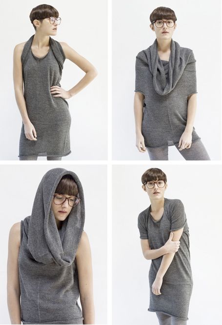 multi-purpose garment website (geo) Eco Punk, Multi Purpose Clothes, Solar Punk, Convertible Clothing, Knitted Winter Dress, Shirt Extender, Knit Dress Pattern, Crochet Poncho Free Pattern, Mood Clothes