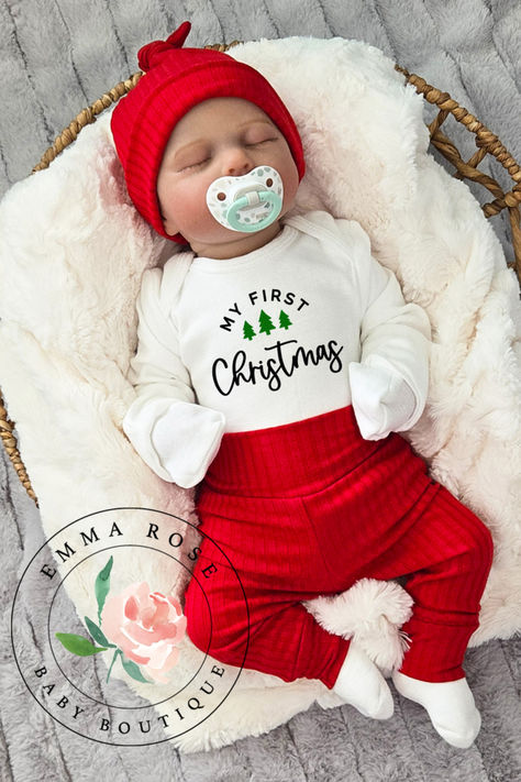 Gender neutral baby first Christmas outfit red.  My first Christmas onesie with red baby pants and a red knotted baby hat.  Newborn girl Christmas outfit.  Newborn boy Christmas outfit.  Baby first Christmas gift. Newborn Christmas Outfit Boy, Christmas Outfit Red, Twins Outfit, Boy Christmas Outfit, Newborn Christmas Outfit, Girl Christmas Outfit, My First Christmas Outfit, First Christmas Outfit, Baby Boy Christmas Outfit