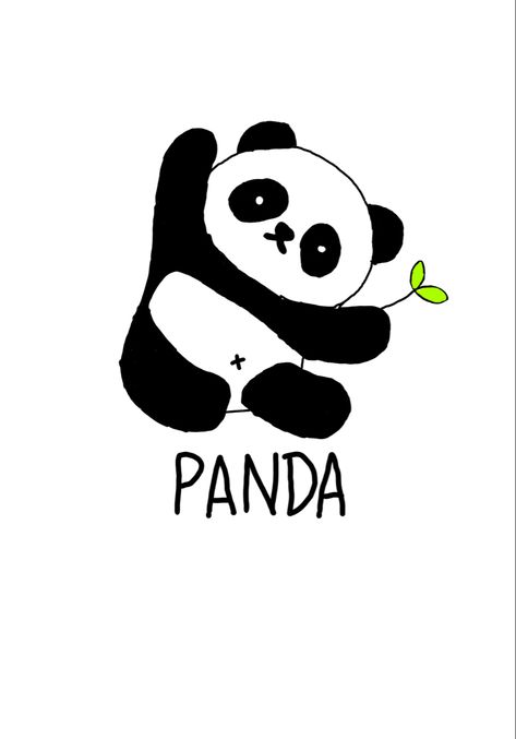 Panda Simple Drawing, Panda Embroidery Design, Cute Panda Doodle, Panda Canvas Painting, Panda Line Art, Panda Drawing Easy, Panda Sketch, Corn Drawing, Paw Embroidery