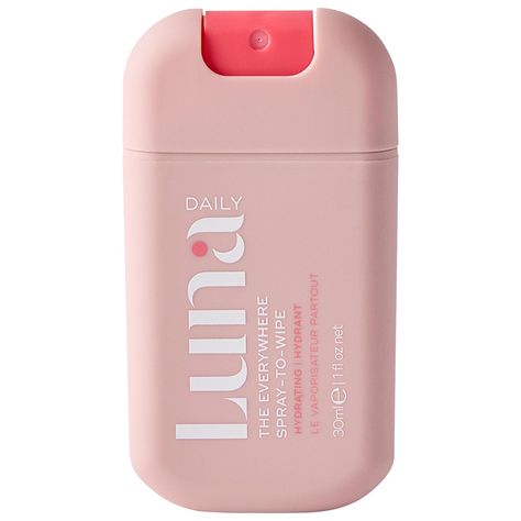 A pocket-size body cleanser spray for all skin, even intimate areas—perfect for dry or hormonally changing skin.Fragrance Description: Luna Daily’s hydrating edition scent: blended with gentle notes of fresh cotton.Highlighted Ingredients:- Prebiotic Lactic Acid and Inulin: Protect and rebalance skin’s microbiome.- Vitamins C, E, and F: Thoroughly nourish, soften, restore barrier, and aid in skin regeneration.-Omegas 3 and 6: Maintain the skin's water barrier, protecting against dryness.What Else You Need to Know: No time to shower? This pocket-size full-body cleansing spray is all you need in your gym t Mini Body Spray, Skin Regeneration, Cleansing Spray, Body Cleansing, Face Skin Care Routine, Travel Size Toiletries, Vitamins C, Mini Makeup, Body Cleanser